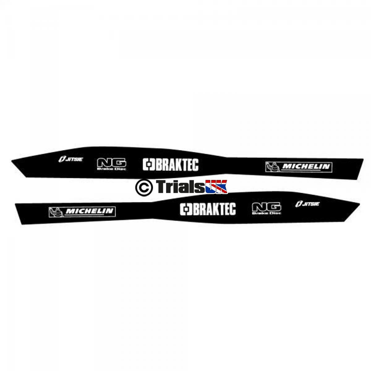 Jitsie GasGas Swingarm Decals - Michelin/Braktec/NG Logo - 2019 - 2020 ...